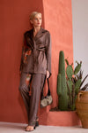 Bronze Elegance Pantsuit Set - lounge setMAZONKIKI