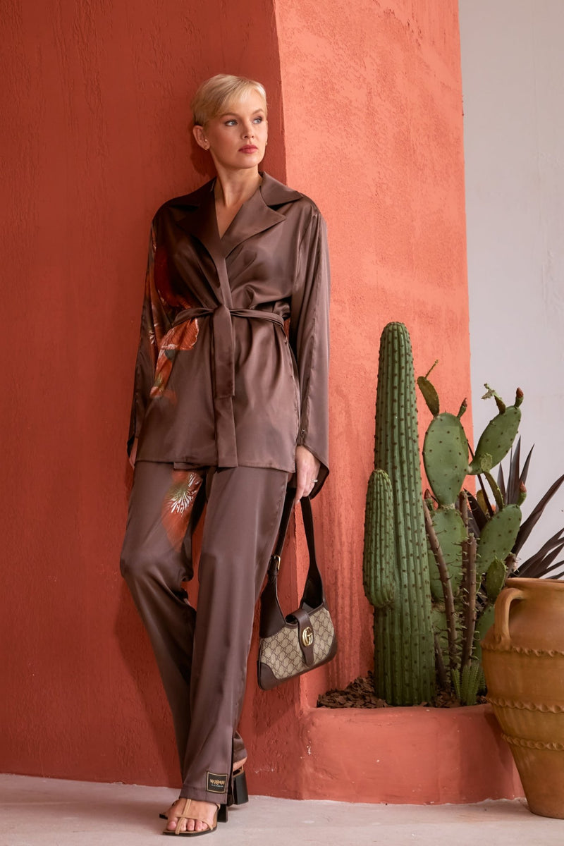 Bronze Elegance Pantsuit Set - lounge setMAZONKIKI