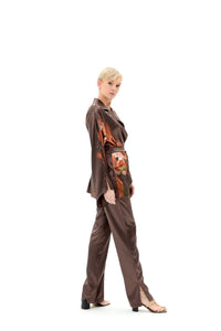Bronze Elegance Pantsuit Set - lounge setMAZONKIKI