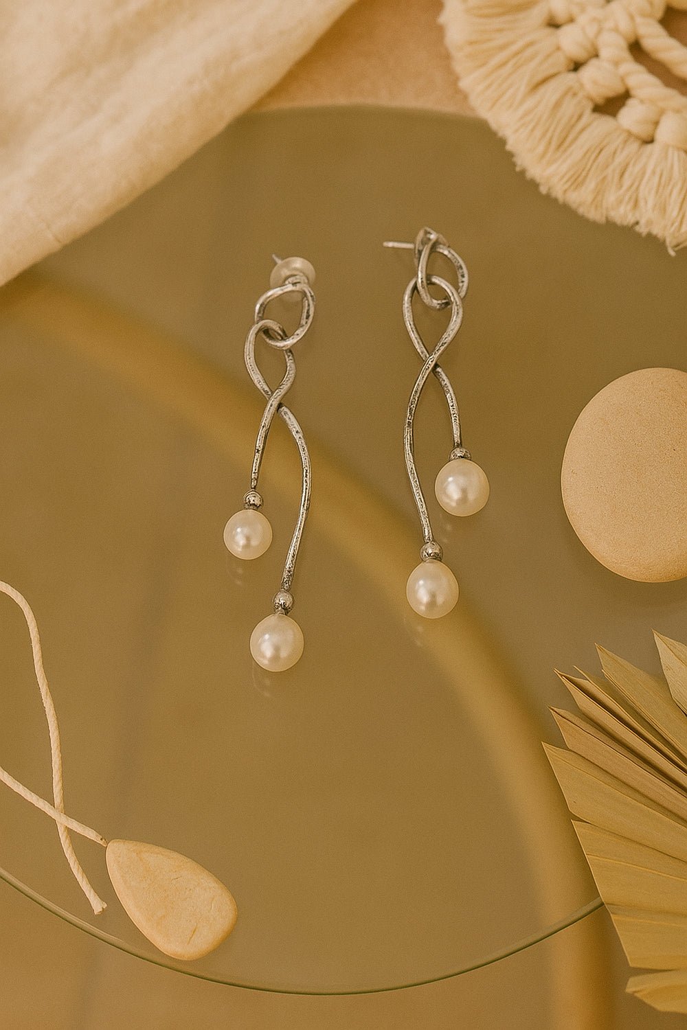 Cascading Pearl Vine Earrings - EarringsMAZONKIKI