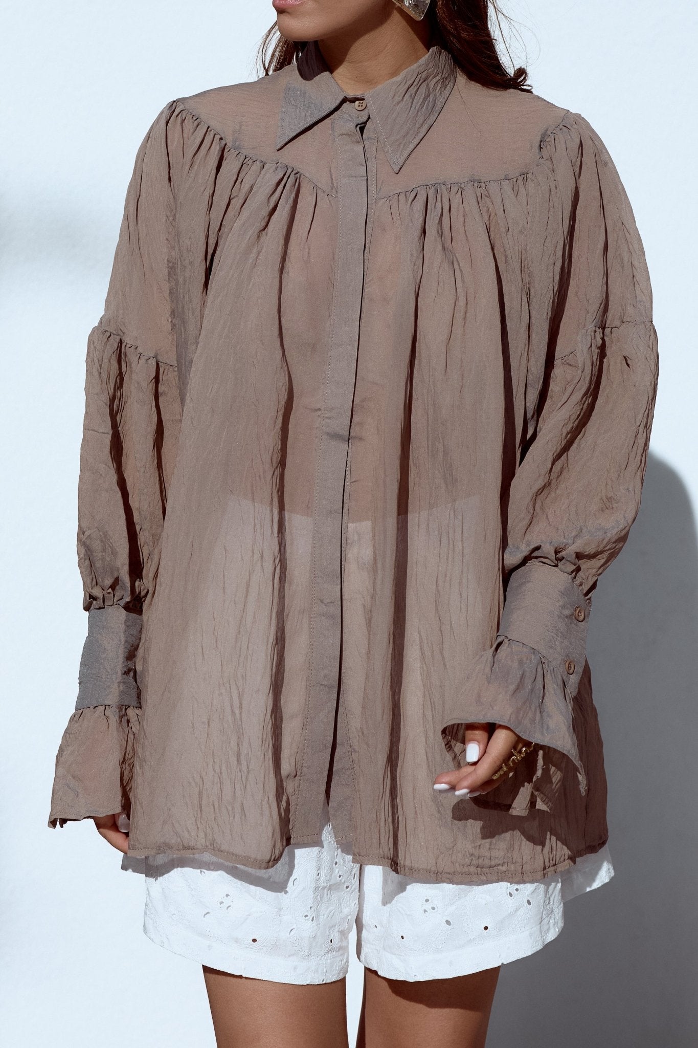 Cotton Gauze Blouse - Romantic Whisper - BlouseMAZONKIKI