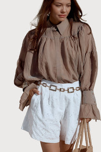 Cotton Gauze Blouse - Romantic Whisper - BlouseMAZONKIKI