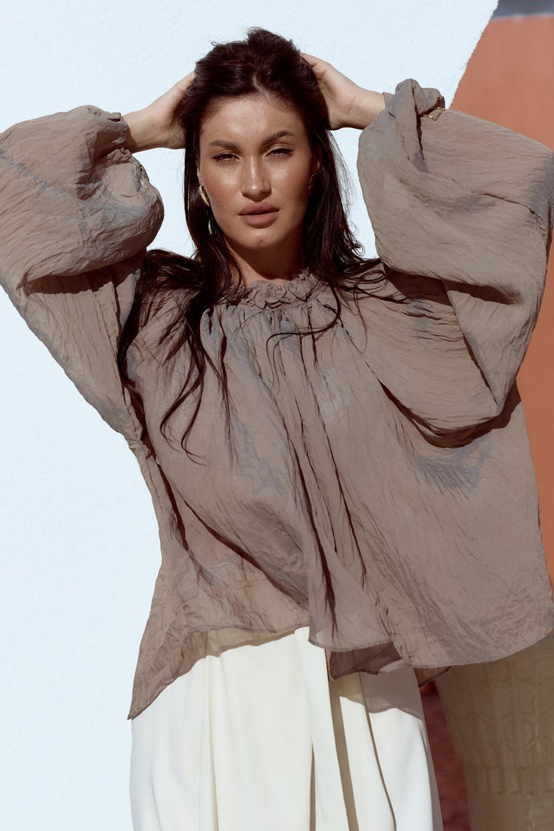 Crushed Clay Blouse - BlouseMAZONKIKI