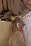 Crushed Gold Statement Cuff Bracelet - BraceletMAZONKIKI