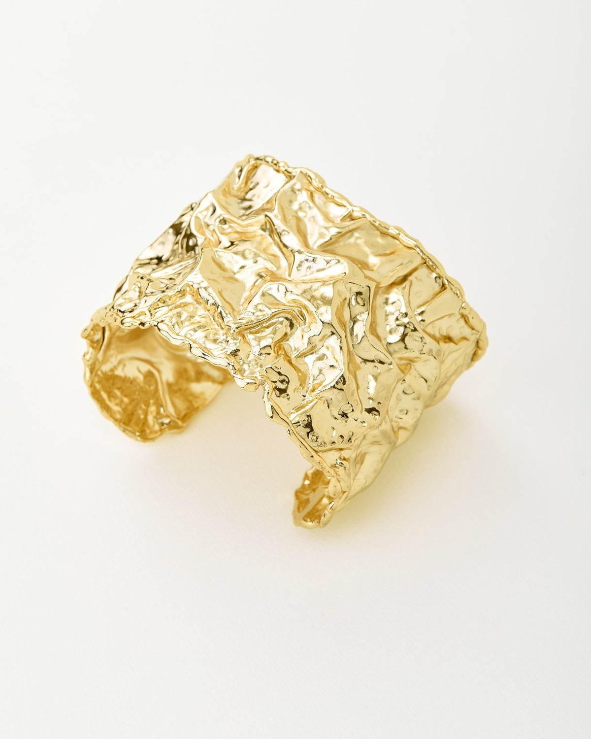 Crushed Gold Statement Cuff Bracelet - BraceletMAZONKIKI