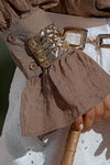Crushed Gold Statement Cuff Bracelet - BraceletMAZONKIKI
