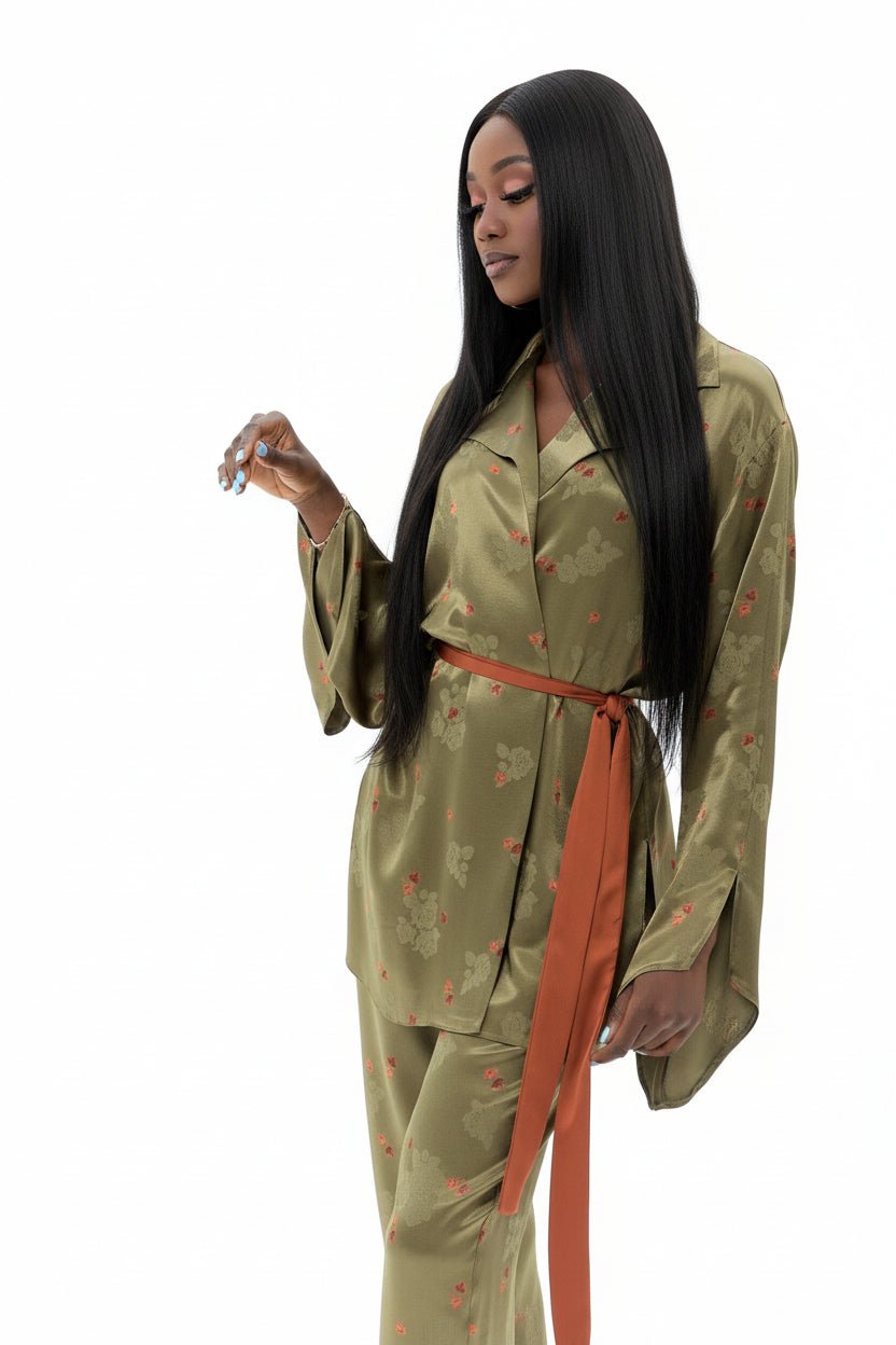 Elegance Casual Belted Pantsuit Set - lounge setMAZONKIKI