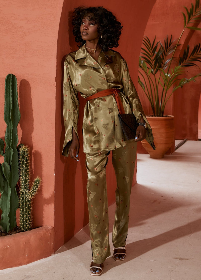 Elegance Casual Belted Pantsuit Set - lounge setMAZONKIKI