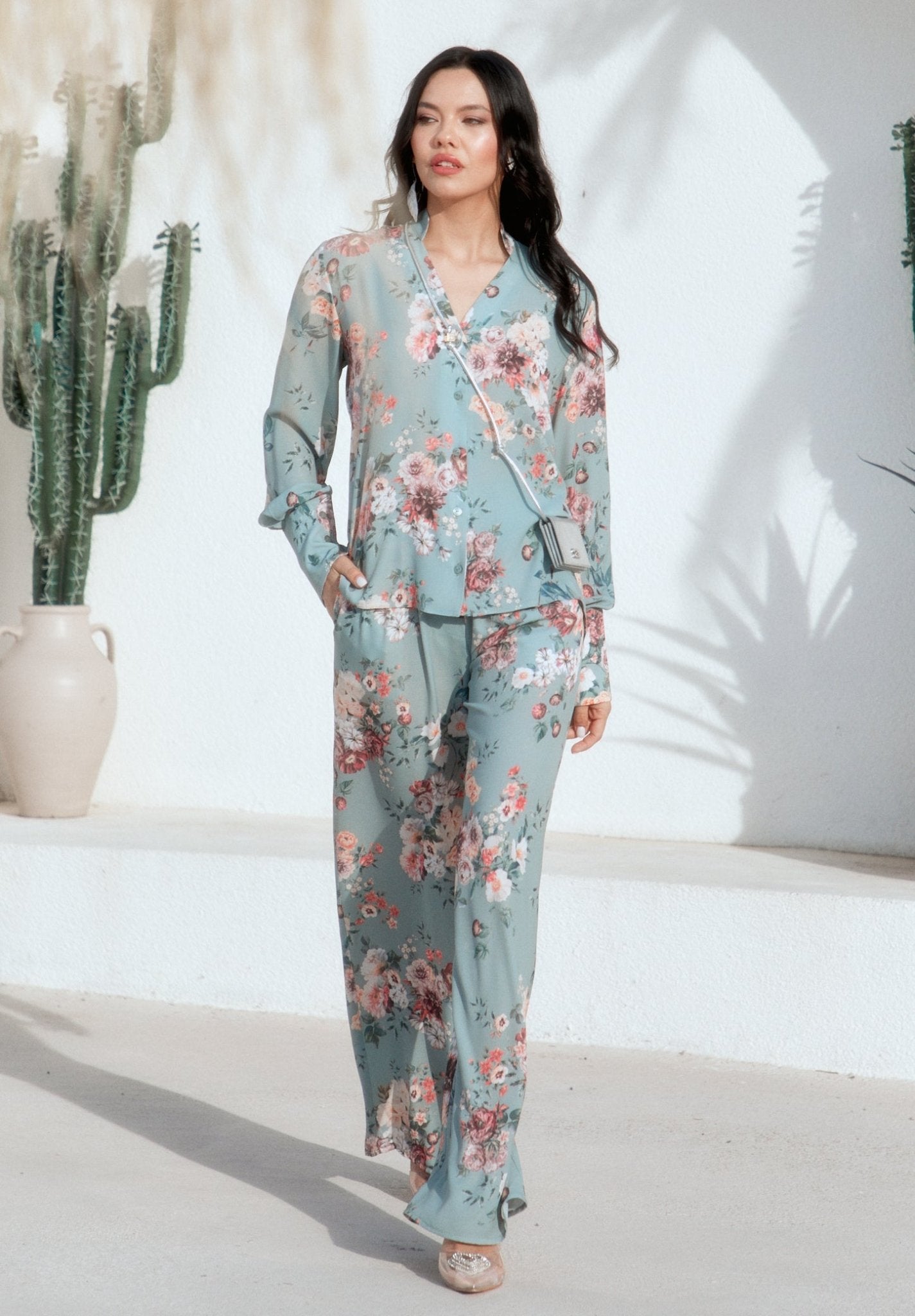 Floral Chic Pantsuit Set - lounge setMAZONKIKI