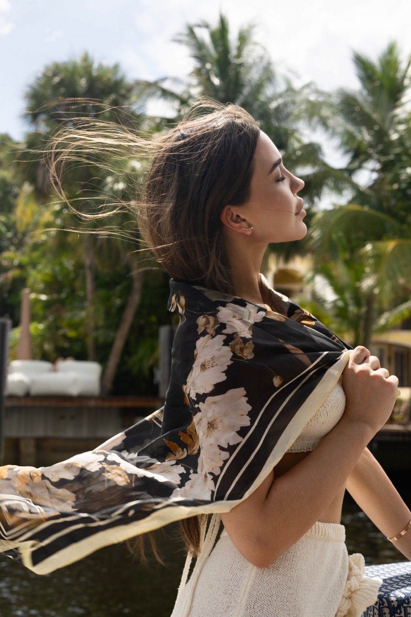 Floral Elegance Silk Scarf - ScarvesMAZONKIKI