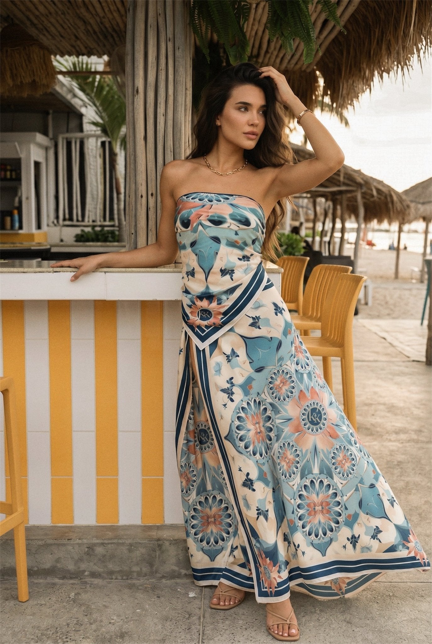 Floral Harmony Silk Scarf - ScarvesMAZONKIKI