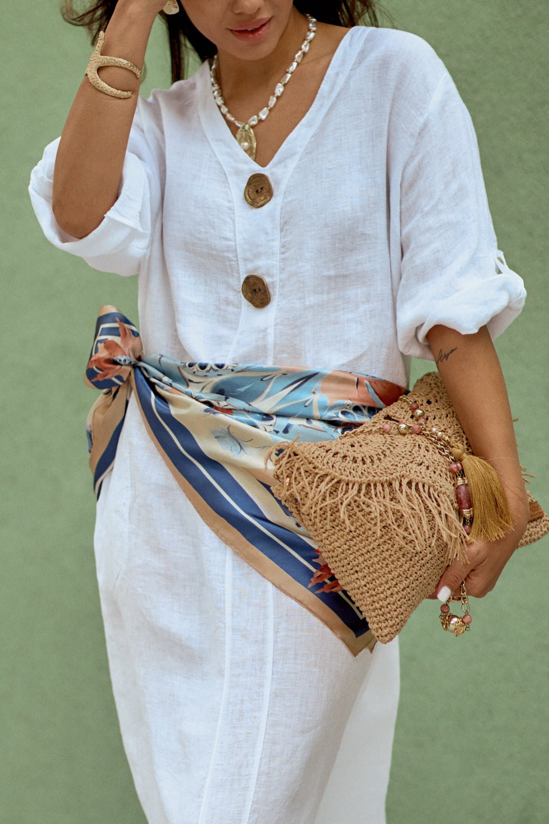 Floral Harmony Silk Scarf - ScarvesMAZONKIKI
