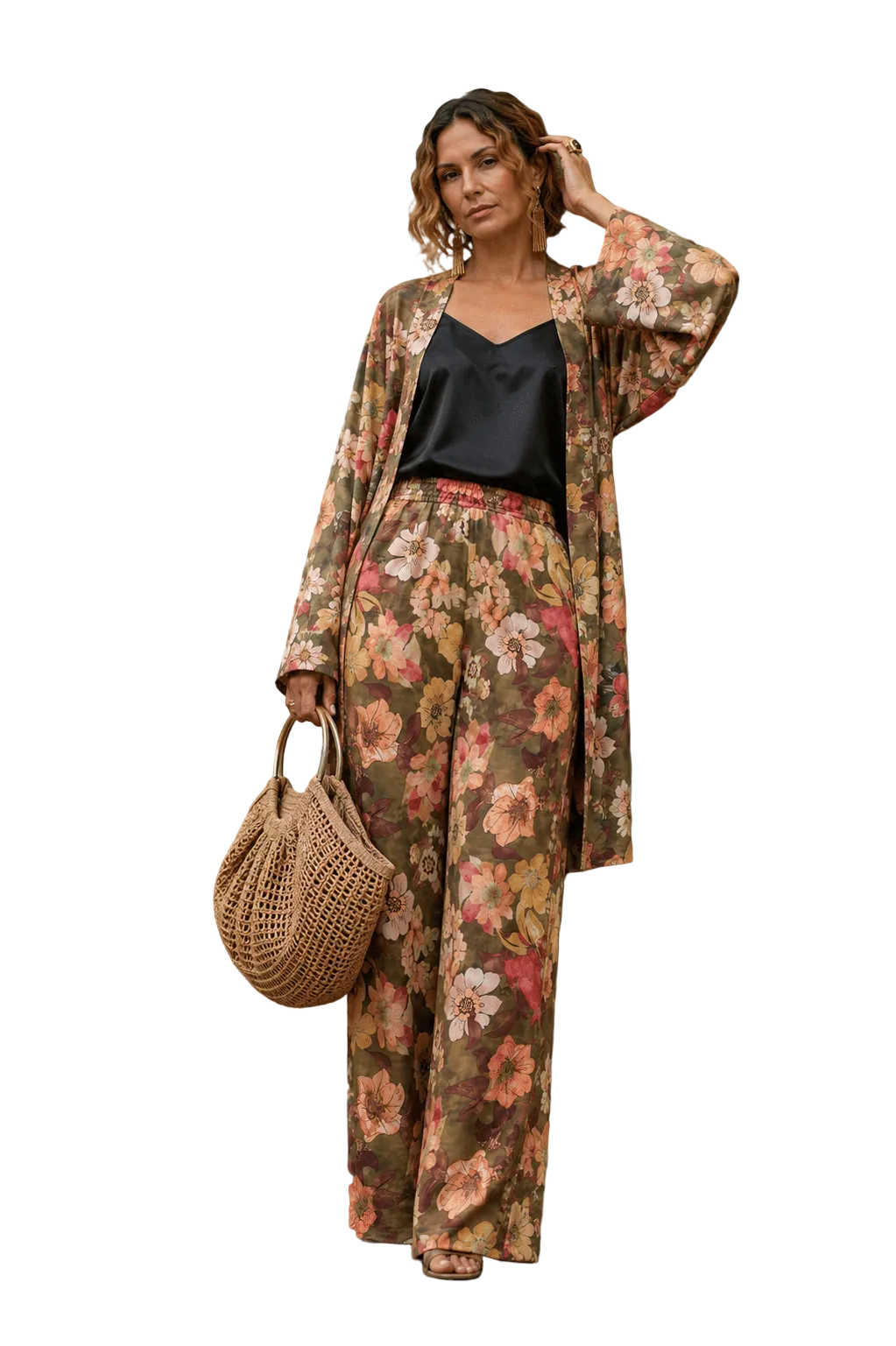 floral kimono set