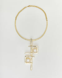 Geometric Pearl Choker Necklace - NecklaceMAZONKIKI