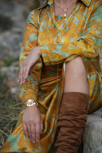 Gold - Plated Geometric Link Bracelet with Spheres - BraceletMAZONKIKI