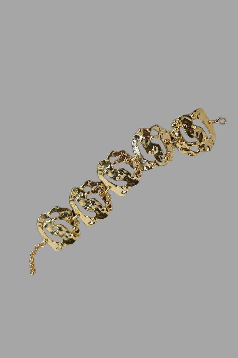 Gold - Plated Organic Link Bracelet - BraceletMAZONKIKI