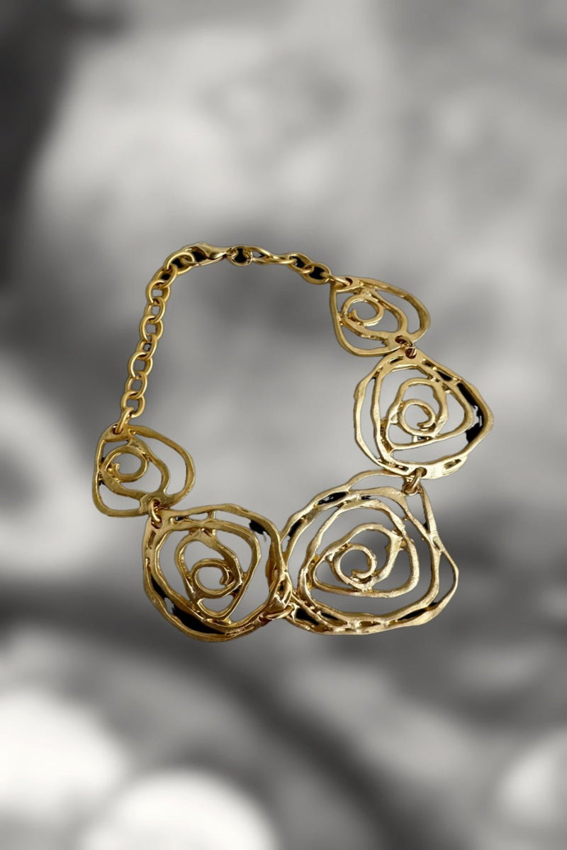 Gold - Plated Spiral Design Bracelet - BraceletMAZONKIKI