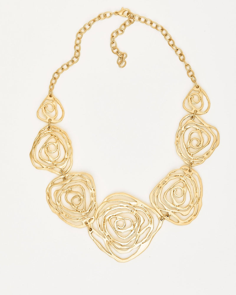 Golden Bloom Necklace &amp; Earrings Set - Jewelry SetMAZONKIKI