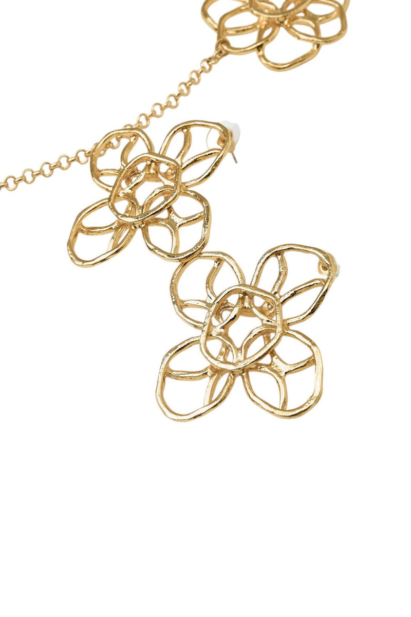 Golden Bloom Necklace and Earrings Set - MAZONKIKI