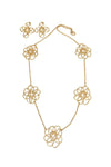 Golden Bloom Necklace and Earrings Set - MAZONKIKI