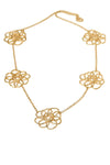 Golden Bloom Necklace and Earrings Set - MAZONKIKI
