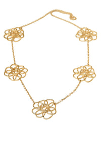 Golden Bloom Necklace and Earrings Set - MAZONKIKI
