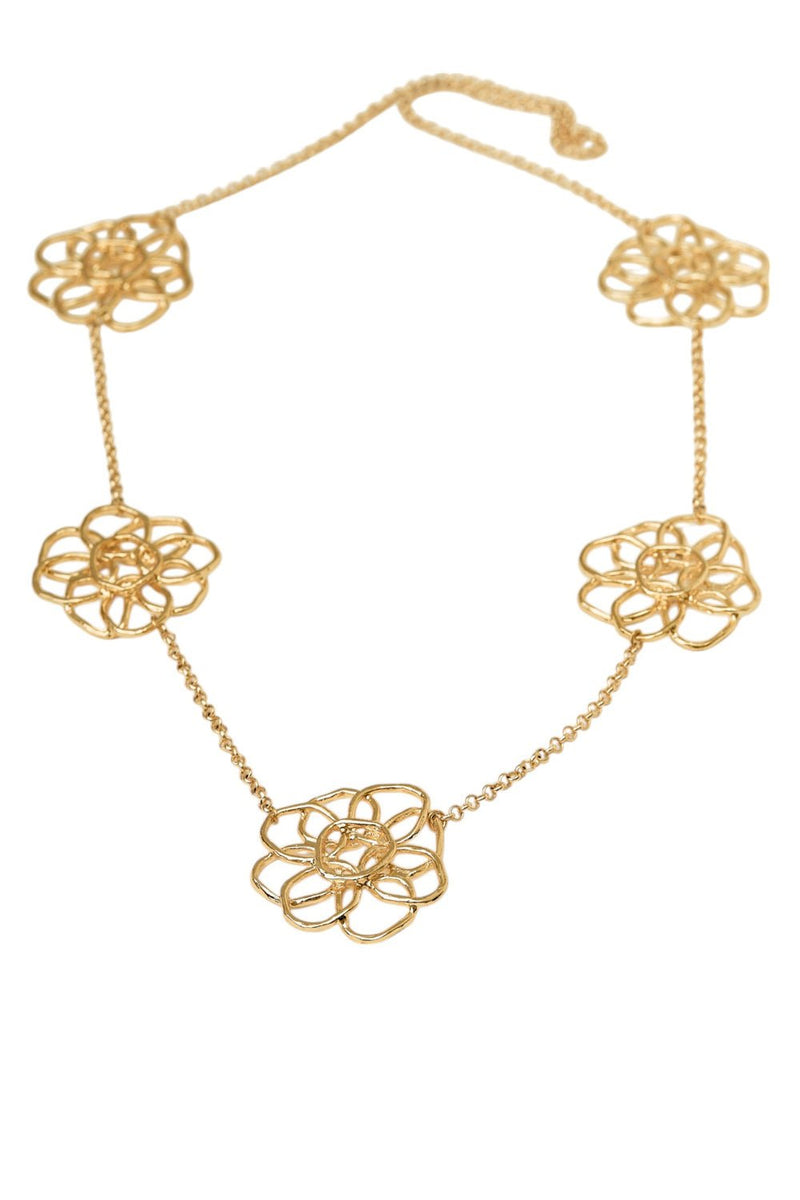 Golden Bloom Necklace and Earrings Set - MAZONKIKI
