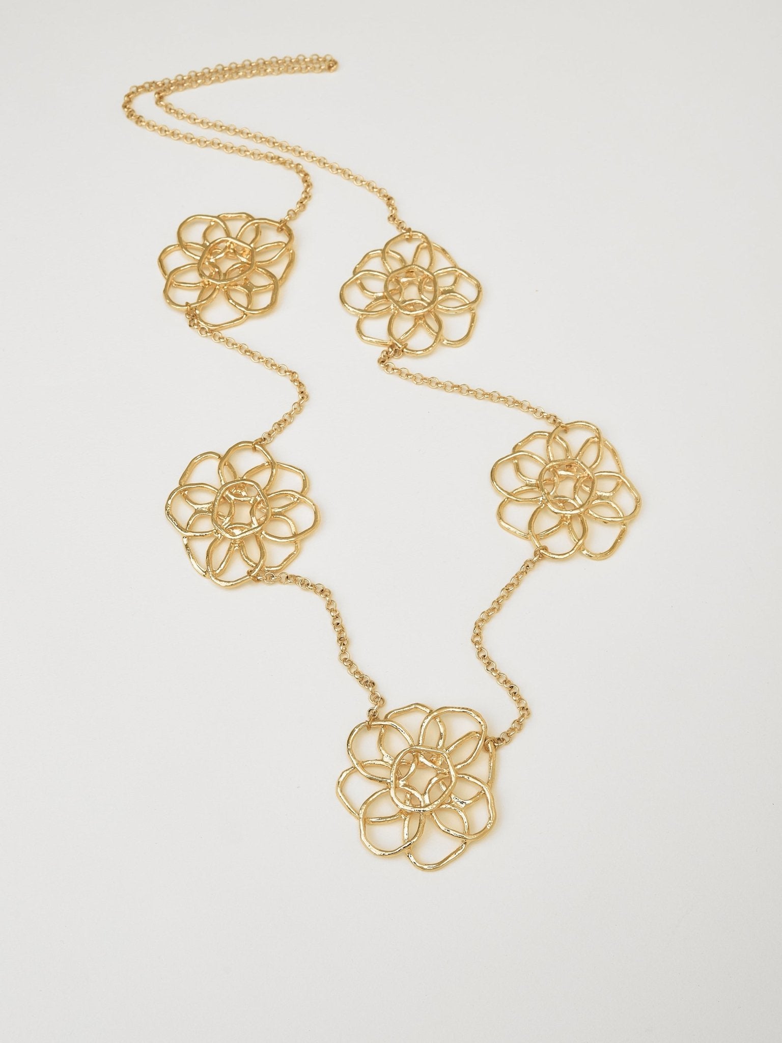 Golden Bloom Necklace and Earrings Set - Jewelry SetMAZONKIKI