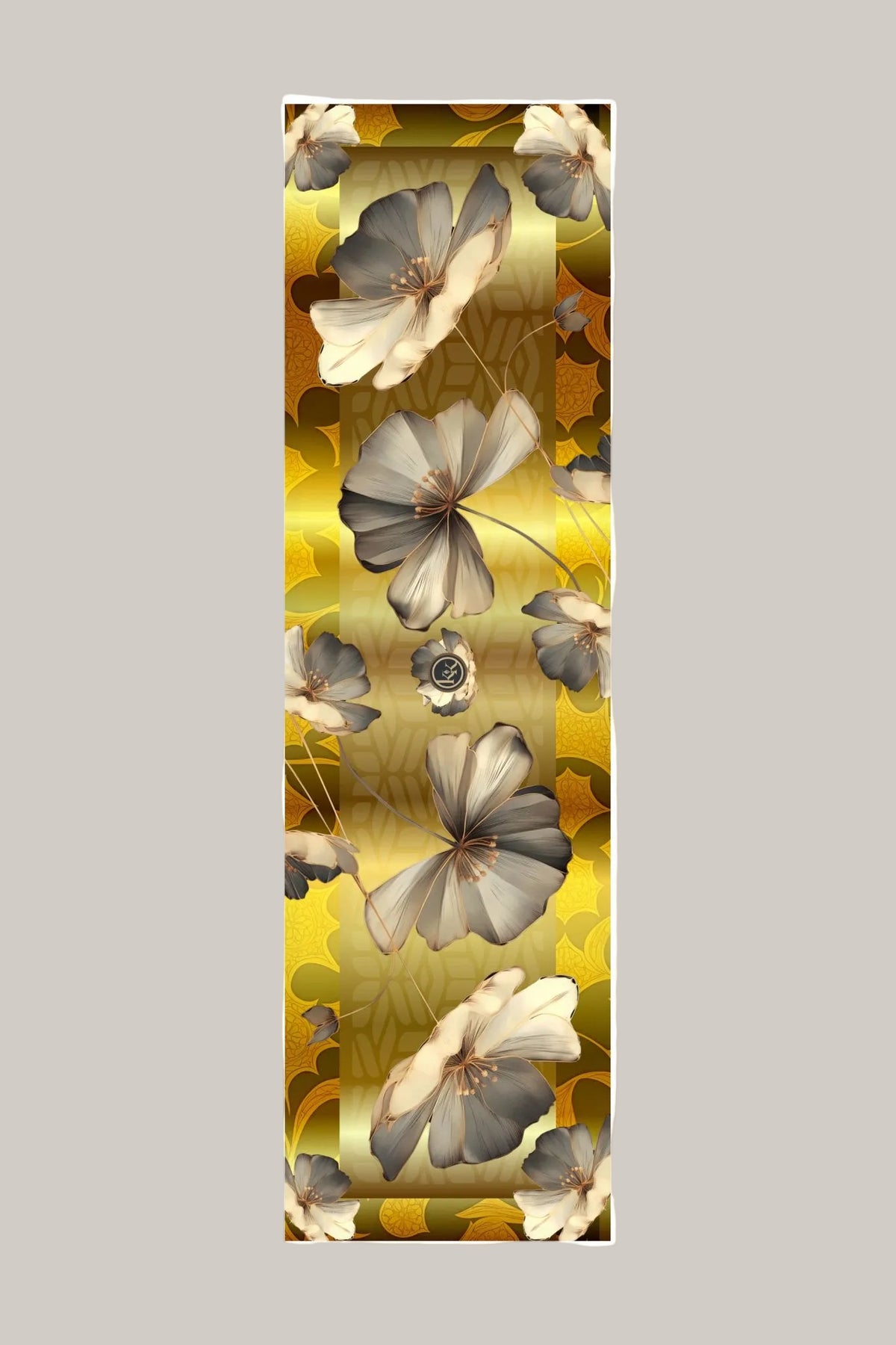 Golden Blossom Silk Scarf - ScarfMAZONKIKI