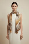 Golden Blossom Silk Scarf - ScarfMAZONKIKI