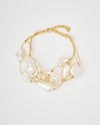 Golden Faux Baroque Pearl Strand Bracelet - BraceletMAZONKIKI