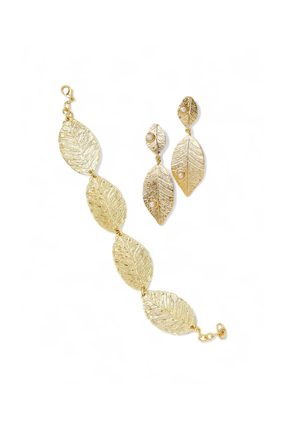 Golden Leaf Jewelry Set - Jewelry SetMAZONKIKI