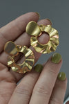 Golden Ripple Hoop Earrings - EarringsMAZONKIKI