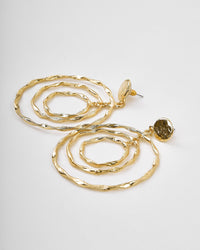 Golden Ripple Hoop Earrings - EarringsMAZONKIKI