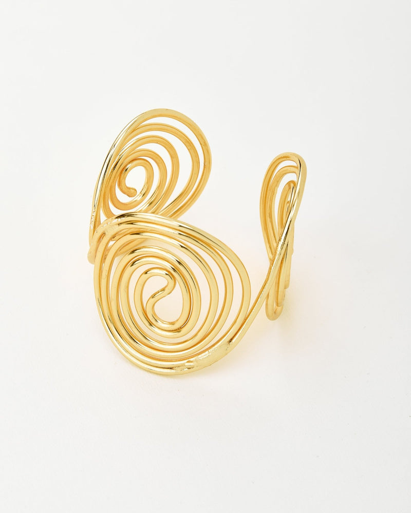 Golden Spiral Cuff Bracelet - BraceletMAZONKIKI