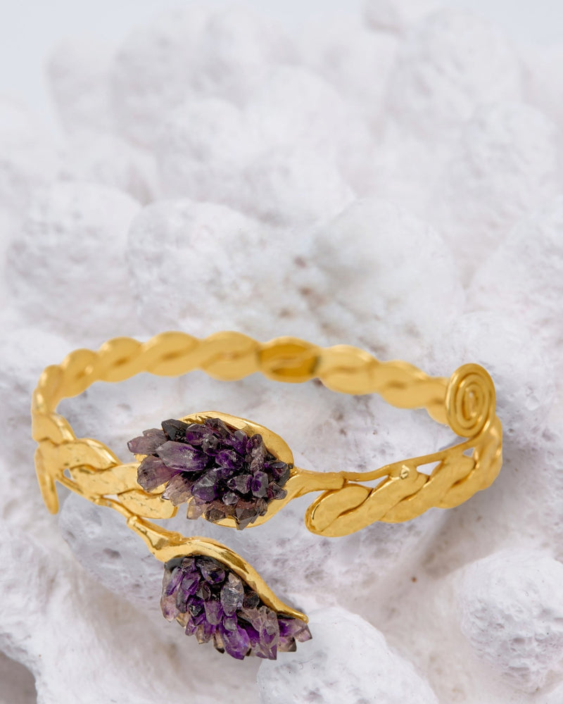 Golden Stone Cuff Bracelet - BraceletMAZONKIKI