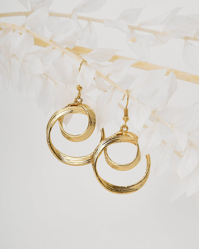 Golden Swirl Hoop Earrings - EarringsMAZONKIKI