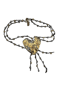 Heart Pendant Beaded Necklace - NecklaceMAZONKIKI