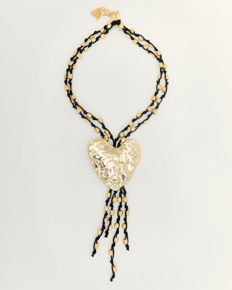Heart Pendant Beaded Necklace - NecklaceMAZONKIKI