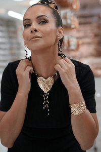 Heart Pendant Beaded Necklace - NecklaceMAZONKIKI