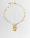 Golden Pearl Pendant Necklace