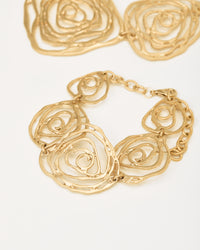 Golden Bloom Necklace and Earrings Set