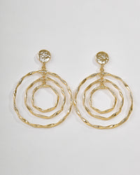 Golden Ripple Hoop Earrings