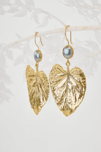Golden Leaf Drop Earrings