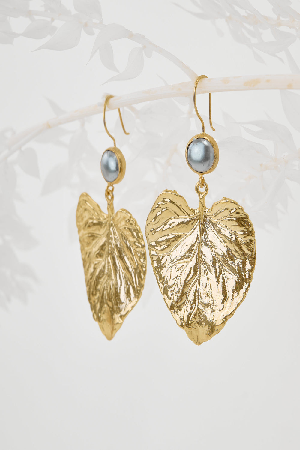 Golden Leaf Drop Earrings