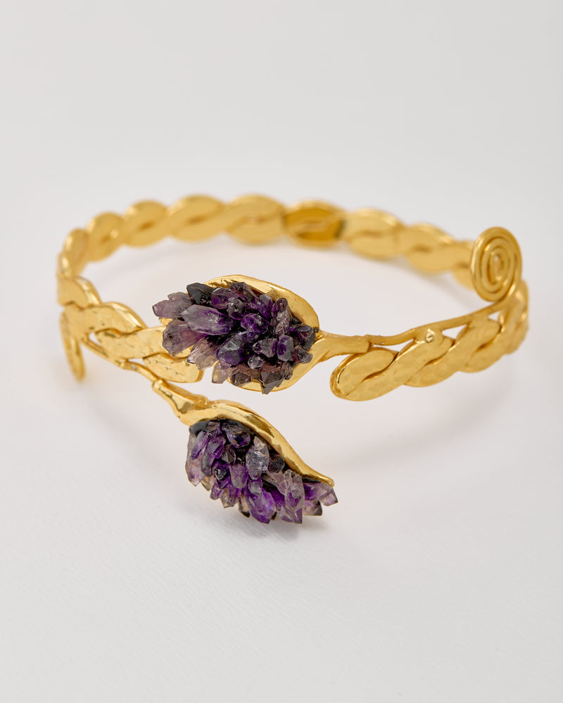 Golden Stone Cuff Bracelet