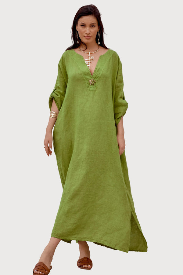Linen Kaftan  Style Dress