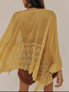 Lace V - Neck Ruffle Long Sleeve Cover - Up - MAZONKIKI