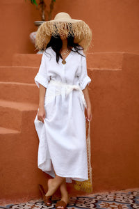 Linen Maxi Dress - Sea breeze - DressMAZONKIKI