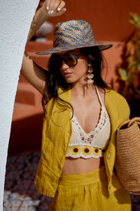 Linen Two Piece Set - Golden Sand - lounge setMAZONKIKI